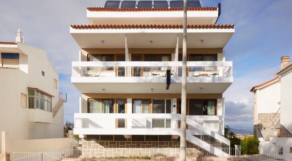 Alto House rooftop and facade in Faro