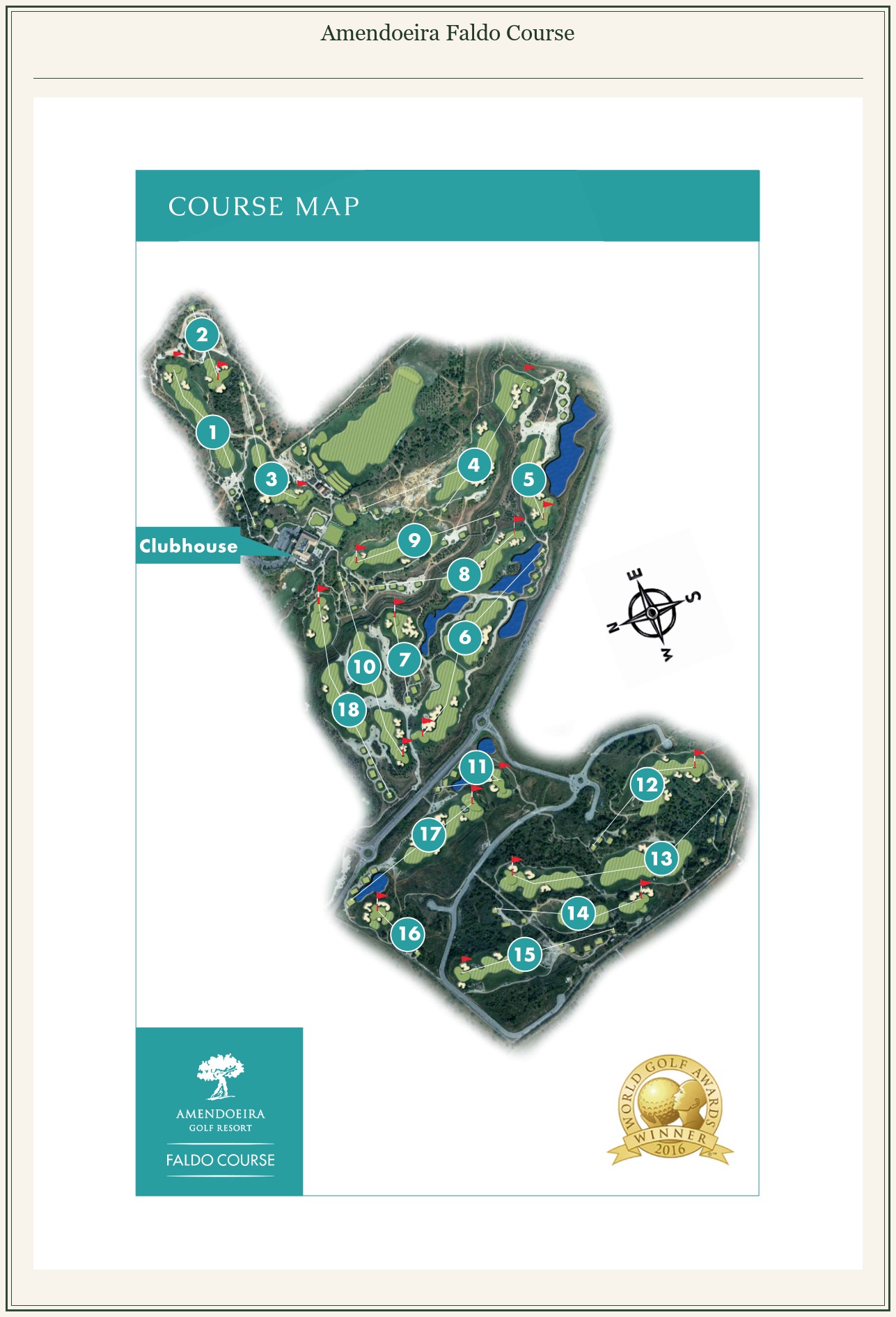 Course layout map for Amendoeira Faldo Course