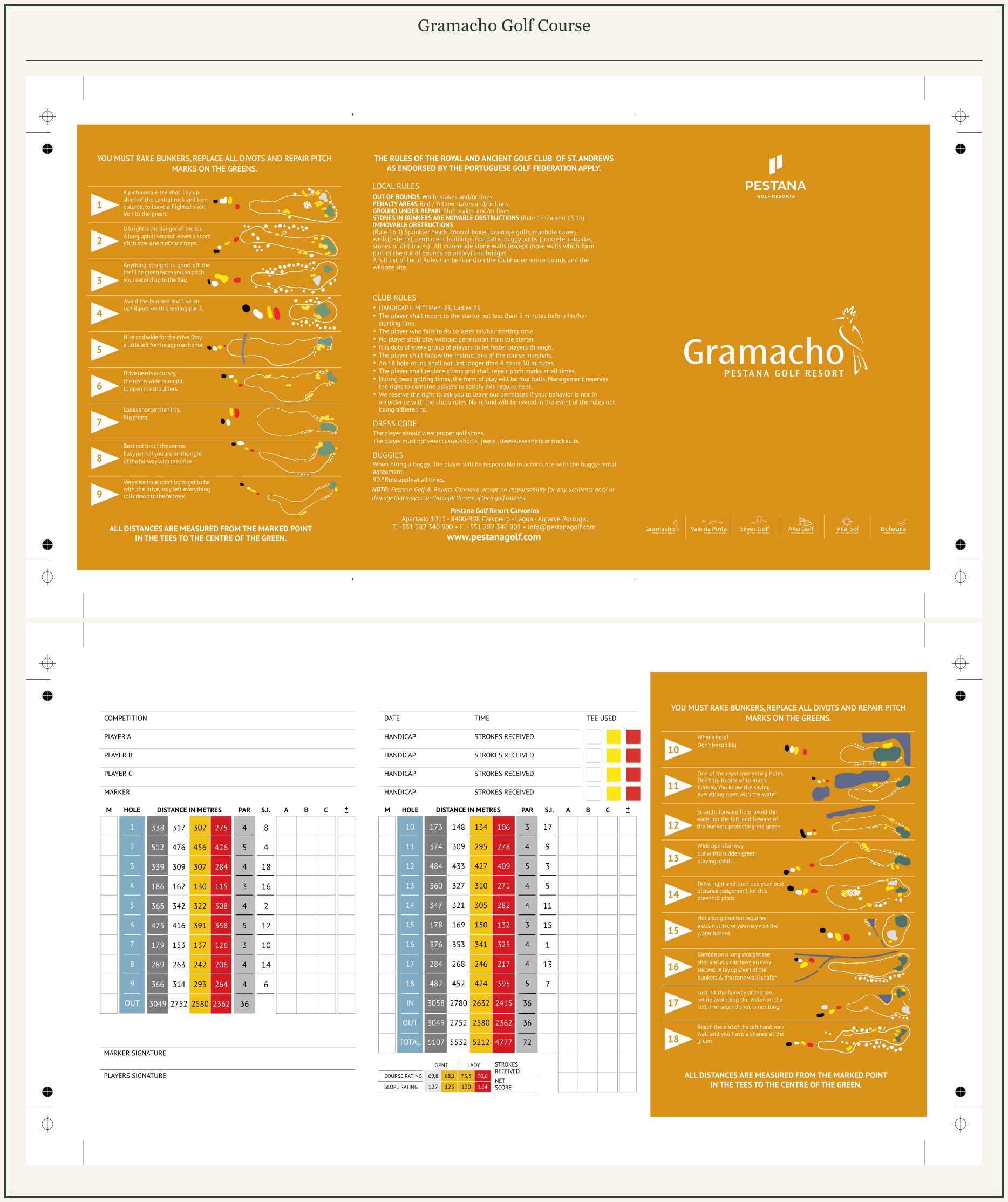 Course layout map for Gramacho Golf Course