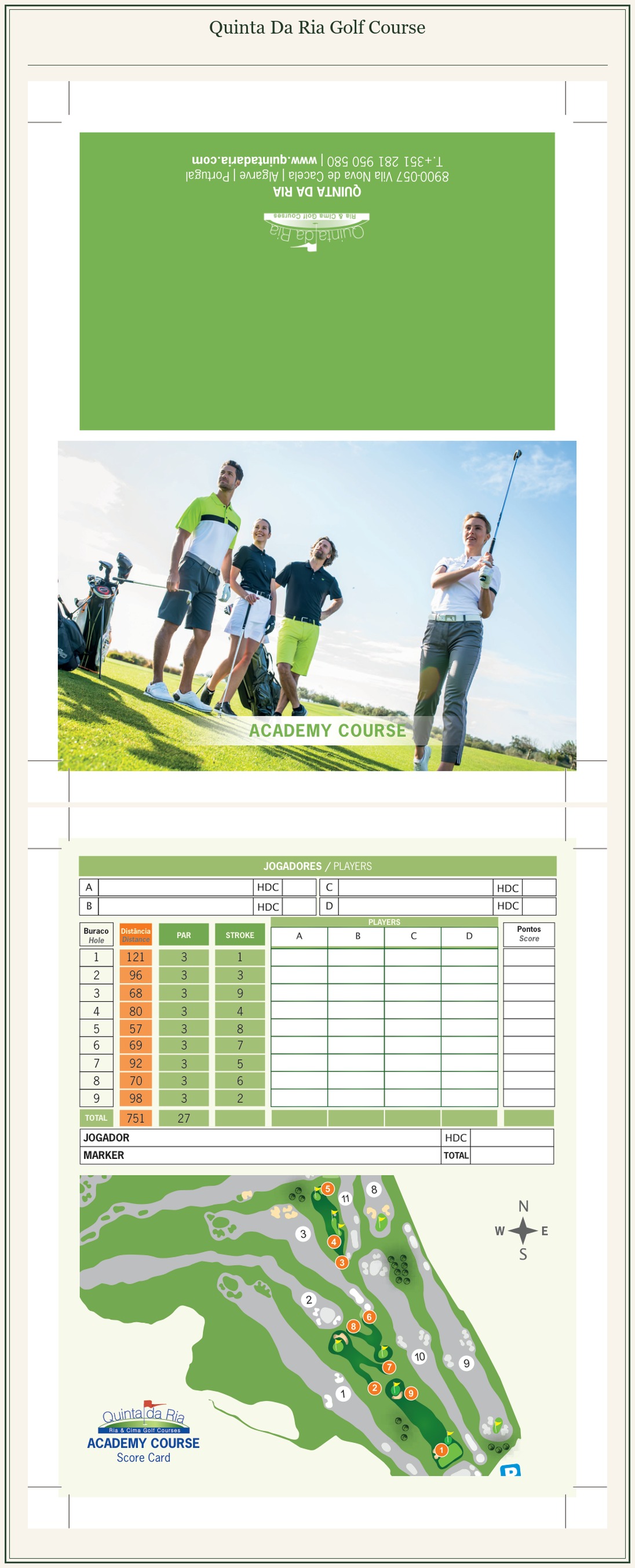 Course layout map for Quinta da Ria Golf Course
