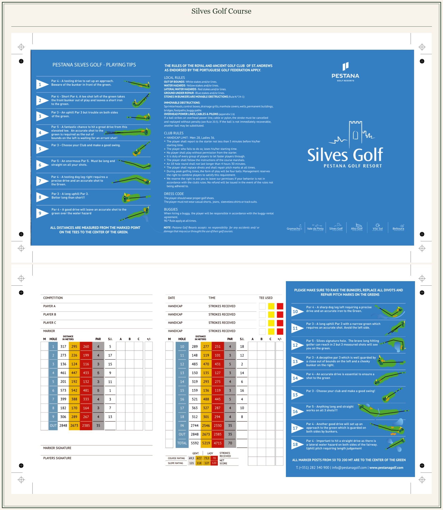 Course layout map for Silves Golf Course