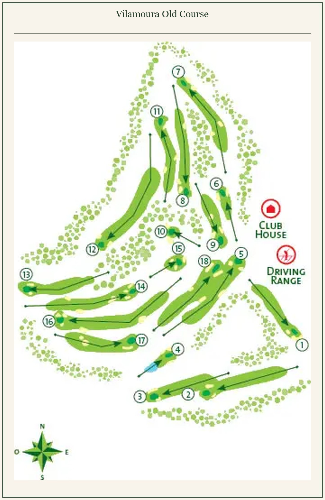 Course layout map for Vilamoura Old Course